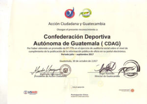 reconocimiento a CDAG por cumplimiento de publicación de información pública de oficio